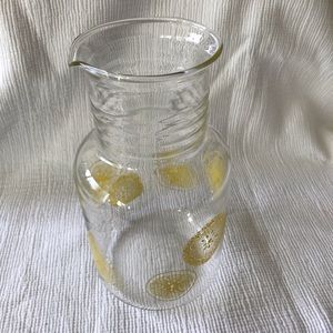 Lemon print glass pitcher